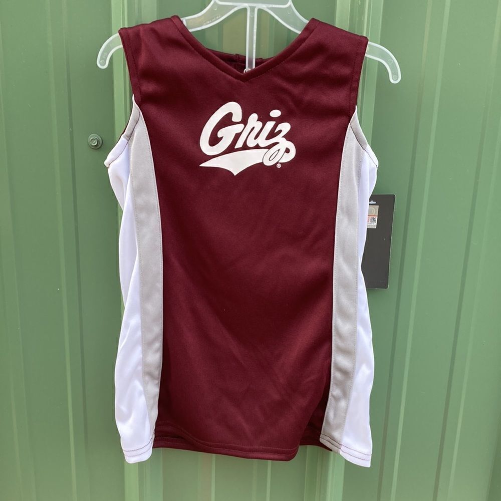 Montana Griz Team Graphic Toddler Girl Cheerleader Outfit Sports Grizzlies Sz 4T